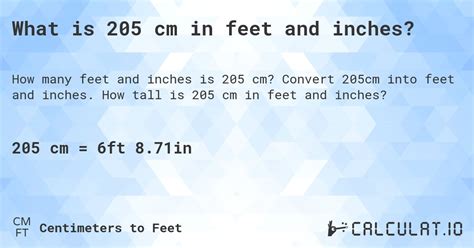 205cm in feet|205 cm in feet and inches